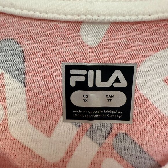 FILA Tennis Top Plus Size 3X Logo Tee Short Sleeve Red Logo Crop Womens NWT - Picture 5 of 10